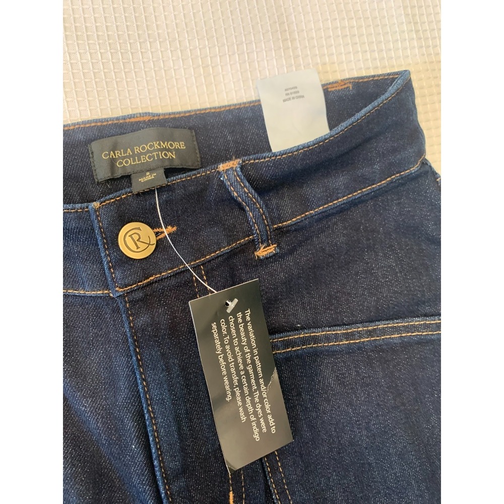 (E-126) Carla Rockmore Collection Jeans Women Size 2 Dark Wash Wide Leg High Ris - Picture 7 of 10